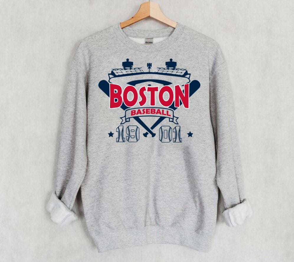 Boston Baseball Vintage Stadium With Est Number 1901 Sweatshirt Boston Baseball Team Retro 90s Hoodie Baseball Mom Shirt For Her For Him Hoodie – Easygoing Wear · Must-Have Style