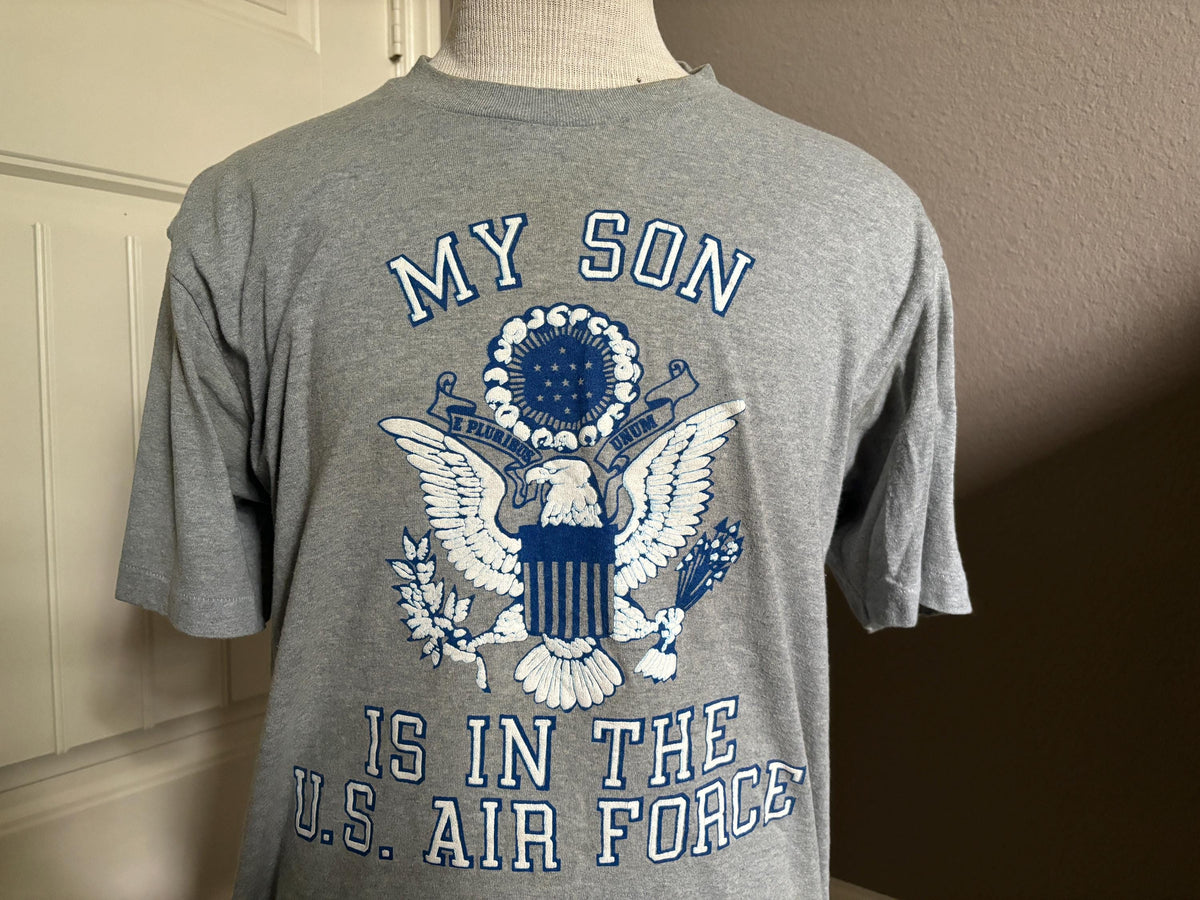 Vintage 8039s My Son is in The US Air Force Military T shirt L Graphic Tee – Premium Graphic · High-Quality Print