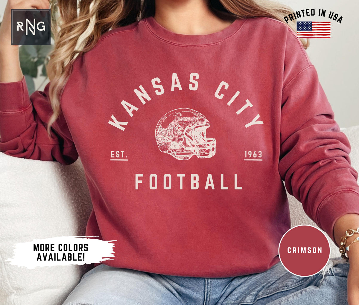 Kansas City Football Sweatshirt Chief Football Sweatshirt Kansas City Football Crewneck Kansas City Sports Apparel Chief Football Gift Sweatshirt – Everyday Comfort · Top Pick For Any Outfit
