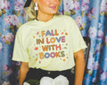 Cute Fall Reading Teacher Tee Shirt Fall in Love With Books Adorable Y2K Aesthetic Bookish Shirt for School Librarian First Grade Teacher Graphic Tee – Premium Graphic · High-Quality Print