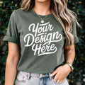 Military Green Bella Canvas 3001 Mockup Green T shirt Mockup 3001 Military Green Shirt Mockup Shirt Model Mockup Military Green Mockup Graphic Tee – Aesthetic Look · Must-Have Style