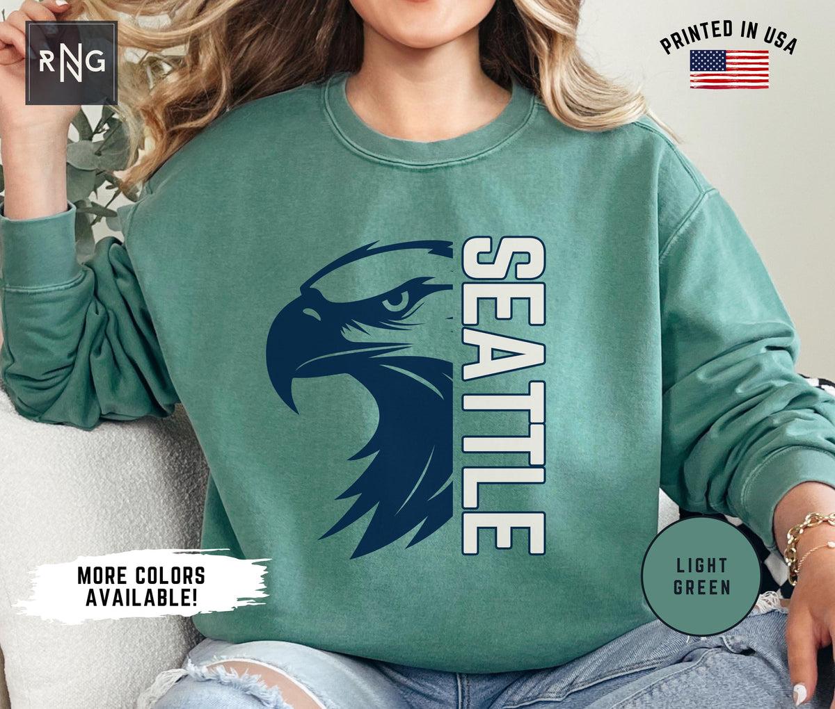 Seattle Football Sweatshirt Seahawk Football Gameday Sweatshirt Seattle Football Crewneck Seattle Sports Apparel Seahawk Football Gift Sweatshirt – Aesthetic Look · High-Quality Print