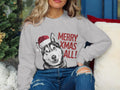 Xmas Sweater Christmas Sweatshirt Siberian Husky Dog Santa Hat Dog Lover Gifts Pet Christmas Shirt Holiday Season Merry Xmas Jumper Sweatshirt – Fan Favorite · Trending Graphic Apparel