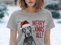 Xmas TShirt Christmas T Shirt Weimaraner Dog Santa Hat Dog Lover Gifts Pet Christmas Shirt Holiday Season Merry Xmas TShirt Graphic Tee – Everyday Comfort · Great Gift For Fans
