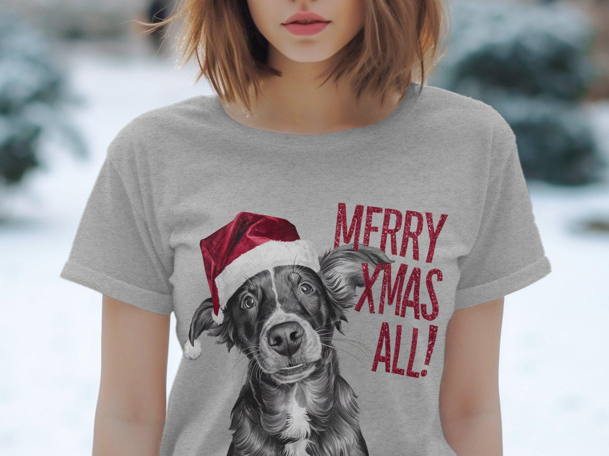 Xmas TShirt Christmas T Shirt Chesapeake Bay Retriever Dog Santa Hat Dog Lover Gifts Pet Christmas Shirt Holiday Season Xmas TShirt Graphic Tee – Easygoing Wear · Great Gift For Fans