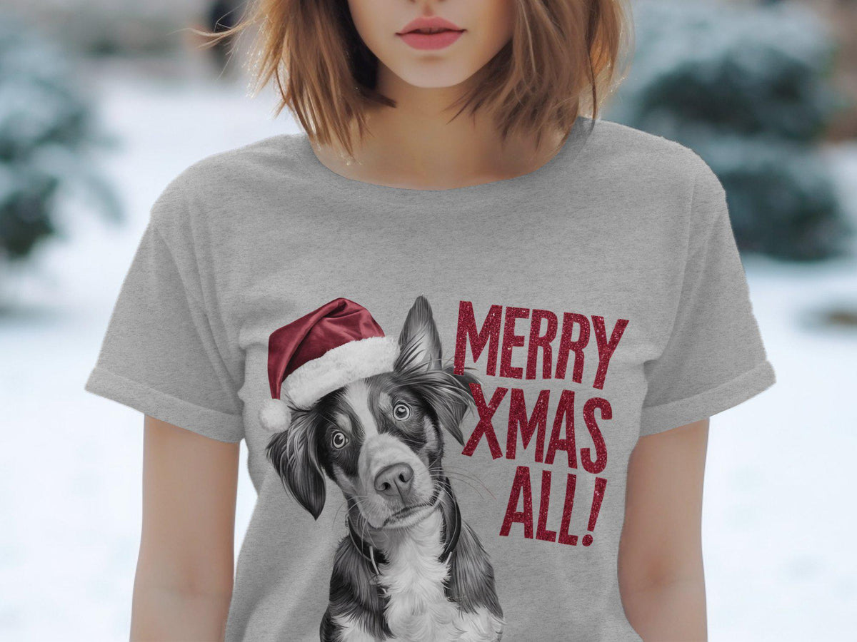 Xmas TShirt Christmas T Shirt Brittany Dog Santa Hat Dog Lover Gifts Pet Christmas Shirt Holiday Season Merry Xmas TShirt Graphic Tee – Everyday Comfort · Trending Graphic Apparel