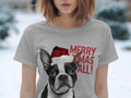 Xmas TShirt Christmas T Shirt Boston Terrier Dog Santa Hat Dog Lover Gifts Pet Christmas Shirt Holiday Season Merry Xmas TShirt Graphic Tee – Feel-Good Design · Great Gift For Fans