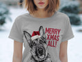 Xmas TShirt Christmas T Shirt German Shepherd Dog Santa Hat Dog Lover Gifts Pet Christmas Shirt Holiday Season Merry Xmas TShirt Graphic Tee – Everyday Comfort · Great Gift For Fans