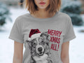 Xmas TShirt Christmas T Shirt Australian Shepherd Dog Santa Hat Dog Lover Gifts Pet Christmas Shirt Holiday Season Merry Xmas TShirt Graphic Tee – Soft Feel · High-Quality Print