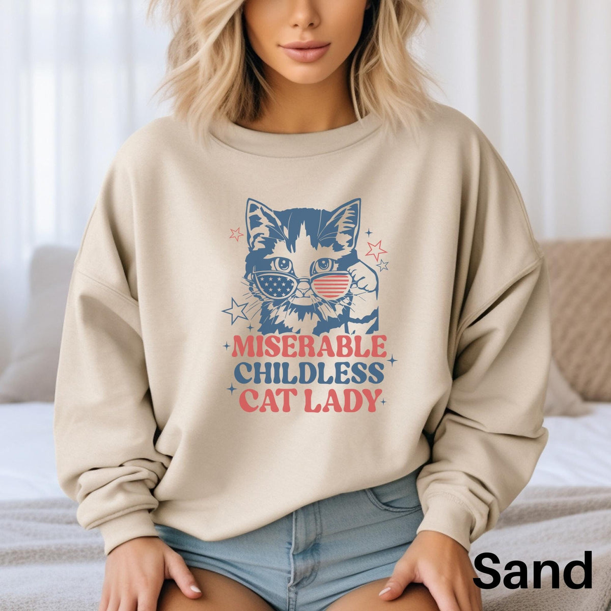 Childless Cat Lady Sweater Vote Sweatshirt Election Sweater Feminist Sweater Womens Rights Political Gift Kamala Harris 2024 Sweater Sweatshirt – Feel-Good Design · High-Quality Print
