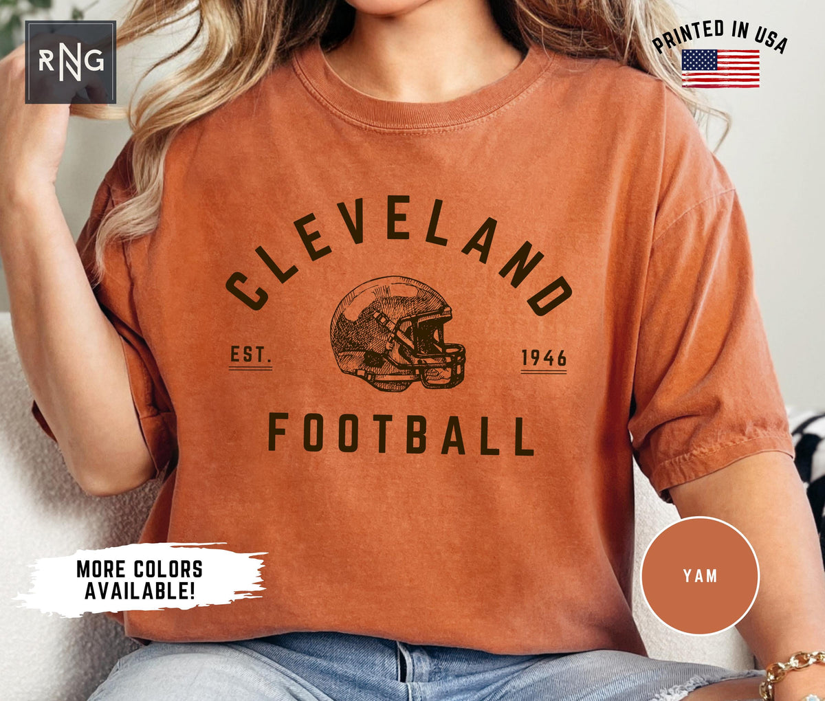 Cleveland Football Shirt Brown Football Gameday Shirt Cleveland Football Apparel Cleveland Sports Apparel Retro Brown Football Fan Gift Graphic Tee – Aesthetic Look · Perfect For Daily Wear