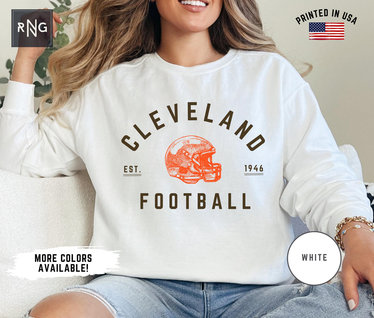 Cleveland Football Sweatshirt Brown Football Sweatshirt Cleveland Football Crewneck Cleveland Sports Apparel Retro Brown Football Gift Sweatshirt – Soft Feel · Trending Graphic Apparel