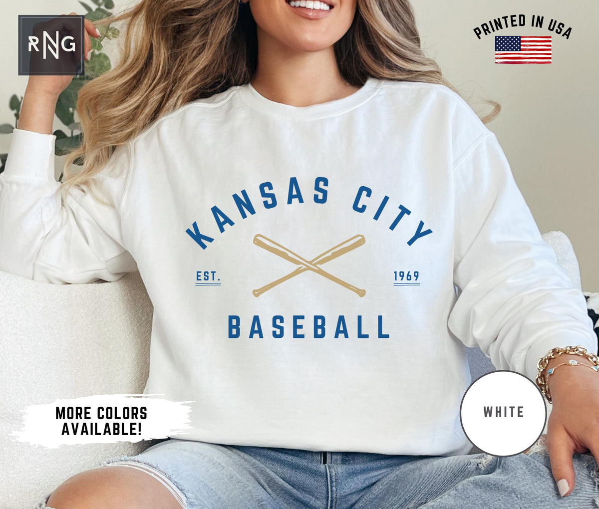 Kansas City Baseball Sweatshirt Retro Royal Baseball Sweatshirt Royal Baseball Crewneck Kansas City Sports Fan Apparel Royal Gift Sweatshirt – Soft Feel · Perfect For Daily Wear