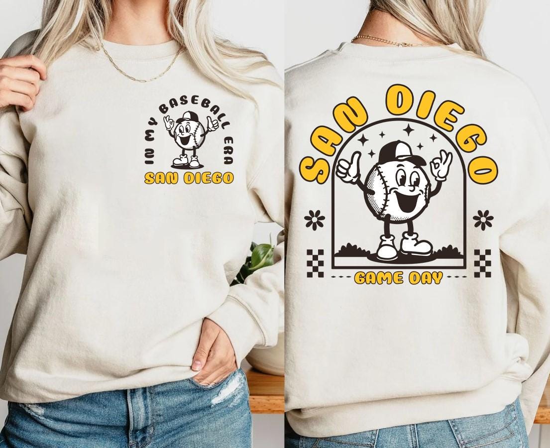 Vintage San Diego Baseball Era 2 Side Sweatshirt San Diego Baseball Gameday 90s Hoodie In My Baseball Era Cute Shirt Baseball Unisex Tee Hoodie – Fan Favorite · High-Quality Print