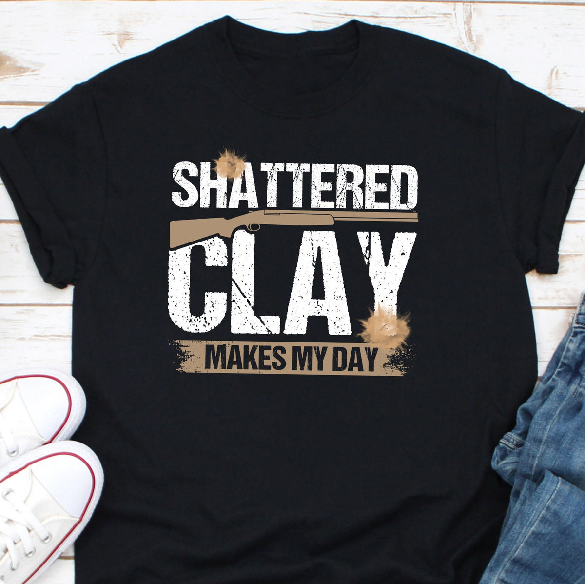 Shattered Clay Make My Day Sporting Clay Pigeon Trapshooting Skeet Shooting Shotgun Gun Club T shirt Hoodie Hoodie – Bold Style · Perfect For Daily Wear