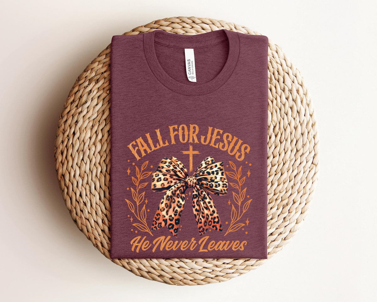 Christian Thanksgiving Sweatshirt Fall For Jesus Religious Mom Gift Thankful Women Shirt He Never Leaves Bible Tee Nativity Sweater Sweatshirt – Aesthetic Look · Must-Have Style