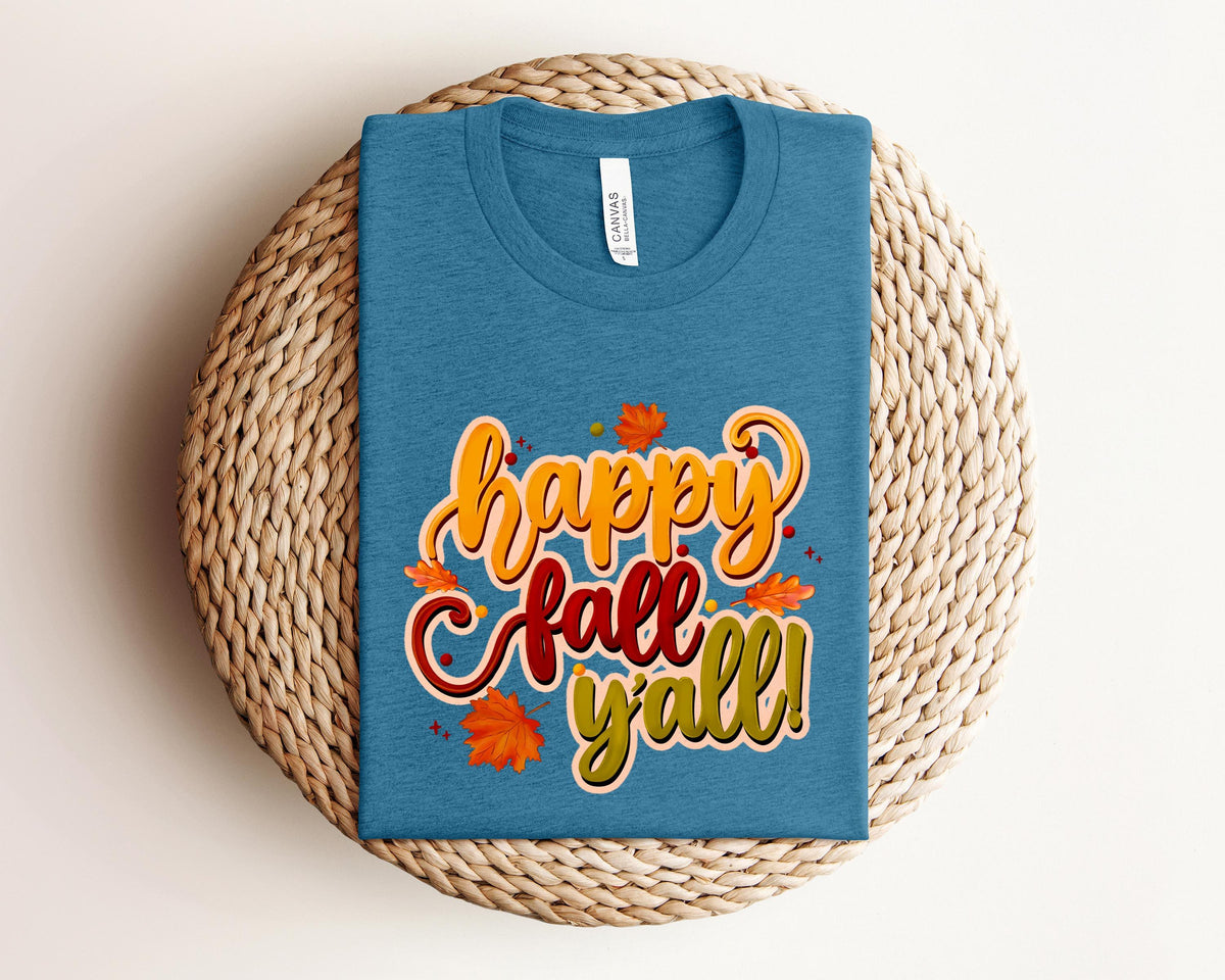 Happy Fall Yall Sweatshirt Fall Pumpkin Sweatshirt Thanksgiving Sweatshirt Women Fall Crewneck Cute Thanksgiving Gift Autumn Sweatshirt Sweatshirt – Everyday Comfort · Great Gift For Fans