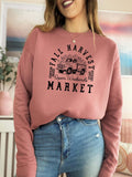 Woman Fall Harvest Market Shirt Fall Market Truck Tee Autumn Women39s Sweatshirt Trendy Fall Hoodie Cute Thanksgiving Gift Fall Sweater Hoodie – Soft Feel · High-Quality Print