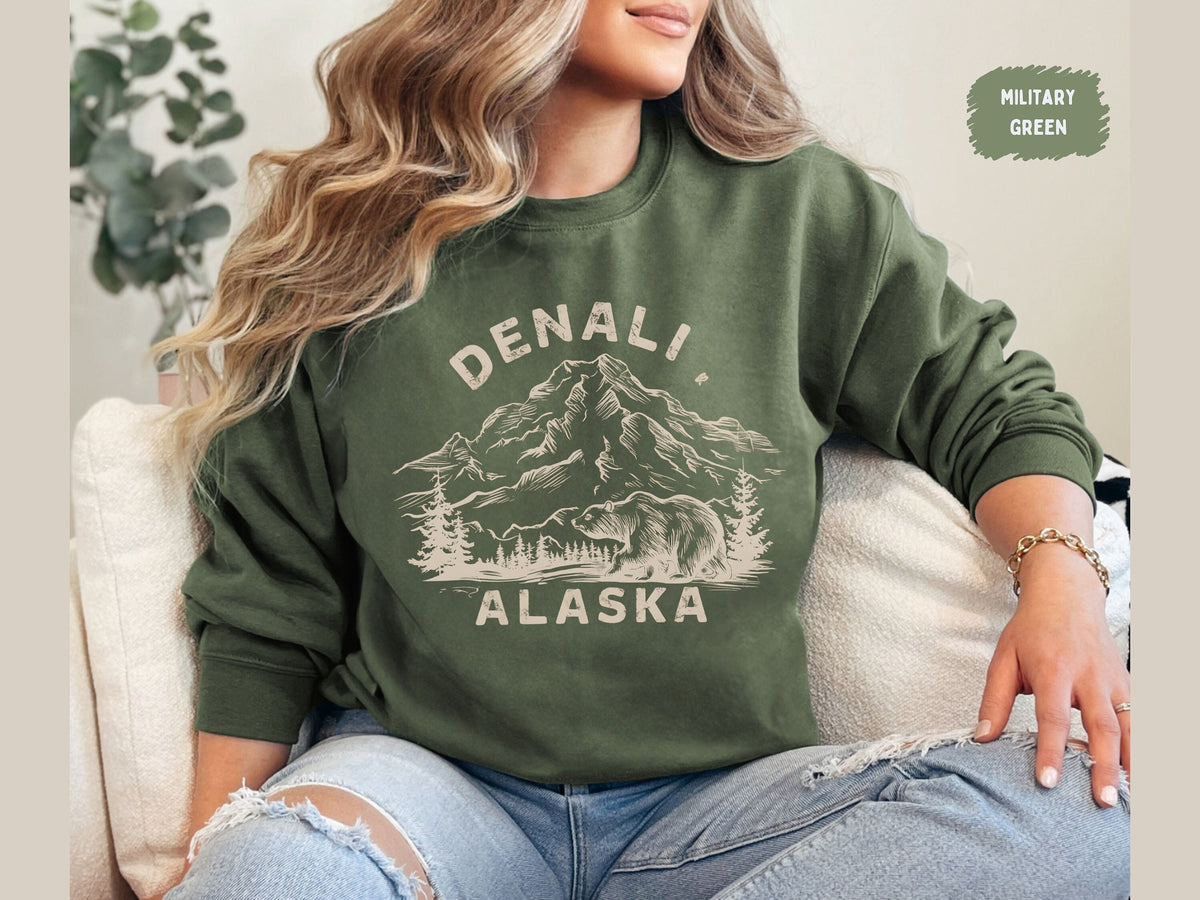 Vintage Denali National Park Sweatshirt Alaska Mountain Comfort Sweater Explore Alaska Adventure Tee Mt McKinley Sweat Alaska Cruise Shirt Sweatshirt – Easygoing Wear · Trending Graphic Apparel