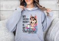 Funny Dog Therapist Unisex Hoodie My Siberian Husky Is My Therapist Hoodie Coffee Drinking Husky Hoodie Gifts for Dog Lovers Hoodie – Cozy Vibes · Top Pick For Any Outfit