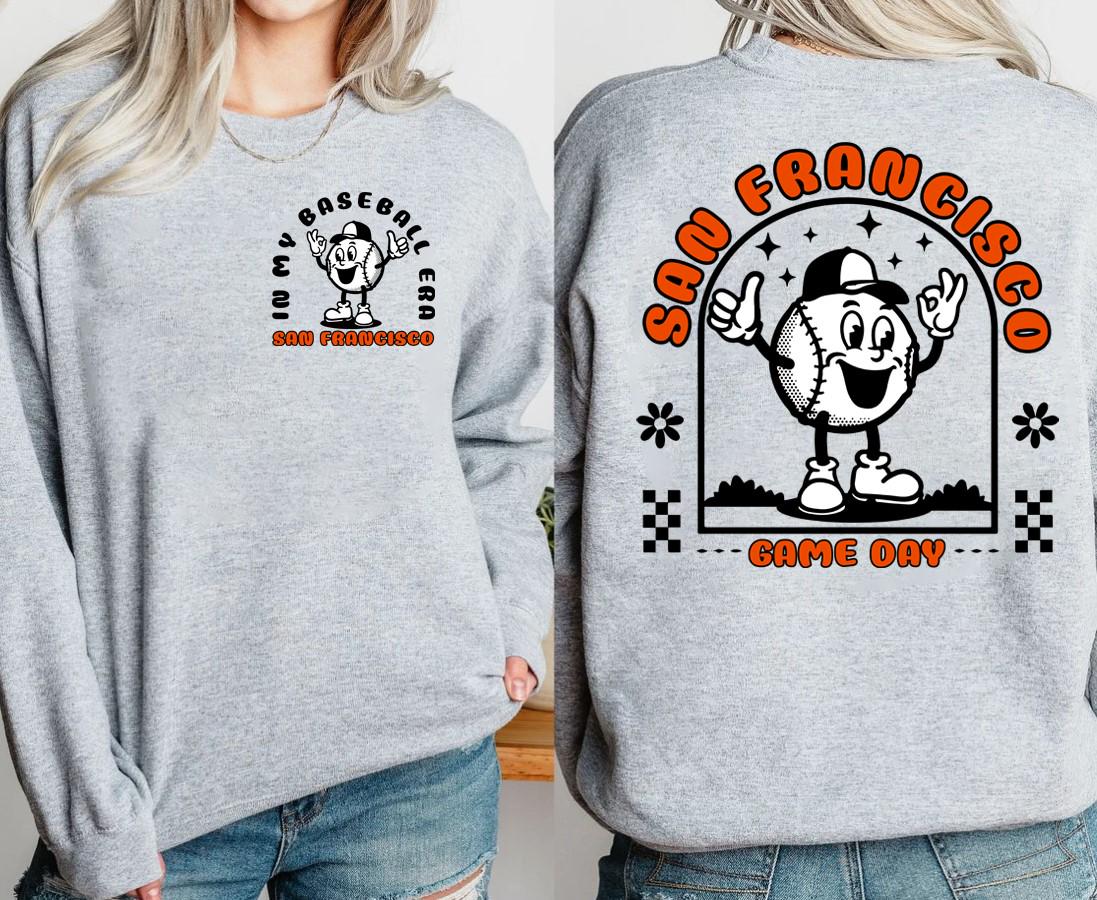 Vintage San Francisco Baseball Era 2 Side Sweatshirt SF Baseball Gameday Hoodie In My Baseball Era Cute Shirt Baseball Vintage Tee Hoodie – Feel-Good Design · Great Gift For Fans
