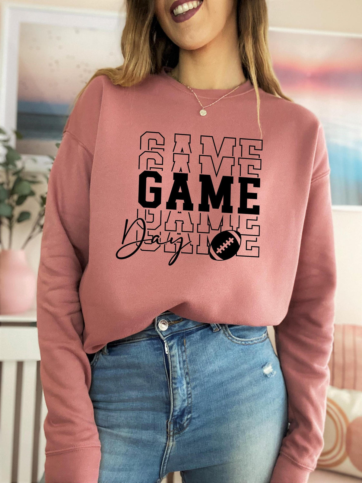 Game Day Sweatshirt Game Day Vibes Sweatshirt Basketball Sweatshirt Womens Basketball Sweatshirt Sports Shirt Sweatshirt – Soft Feel · High-Quality Print