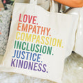 Equality Tote Bag Love Peace Inclusion Kindness Tote Bag Inclusion Matters Book Bag Gay Pride Tote Bag Feminist Tote Bag Tote Bag – Soft Feel · High-Quality Print