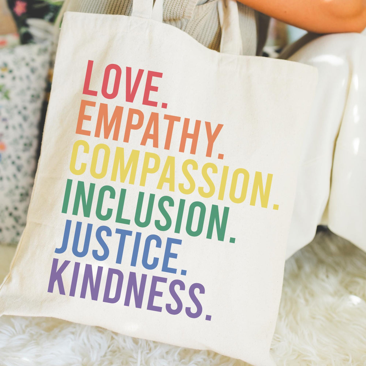 Equality Tote Bag Love Peace Inclusion Kindness Tote Bag Inclusion Matters Book Bag Gay Pride Tote Bag Feminist Tote Bag Tote Bag – Soft Feel · High-Quality Print