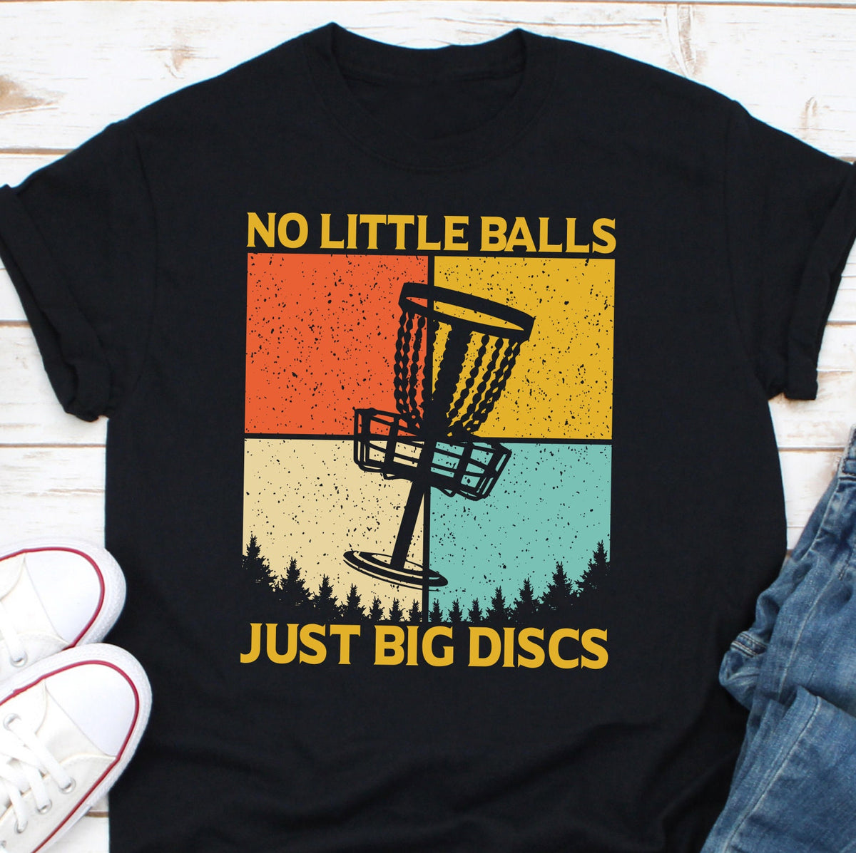 No Little Balls Just Big Disc Shirt Disc Golf Players Gift Disc Golfers Disc Golf Lovers Vintage Frisbee Frisbee Golf Disc Basket Graphic Tee – Warm & Stylish · Perfect For Daily Wear