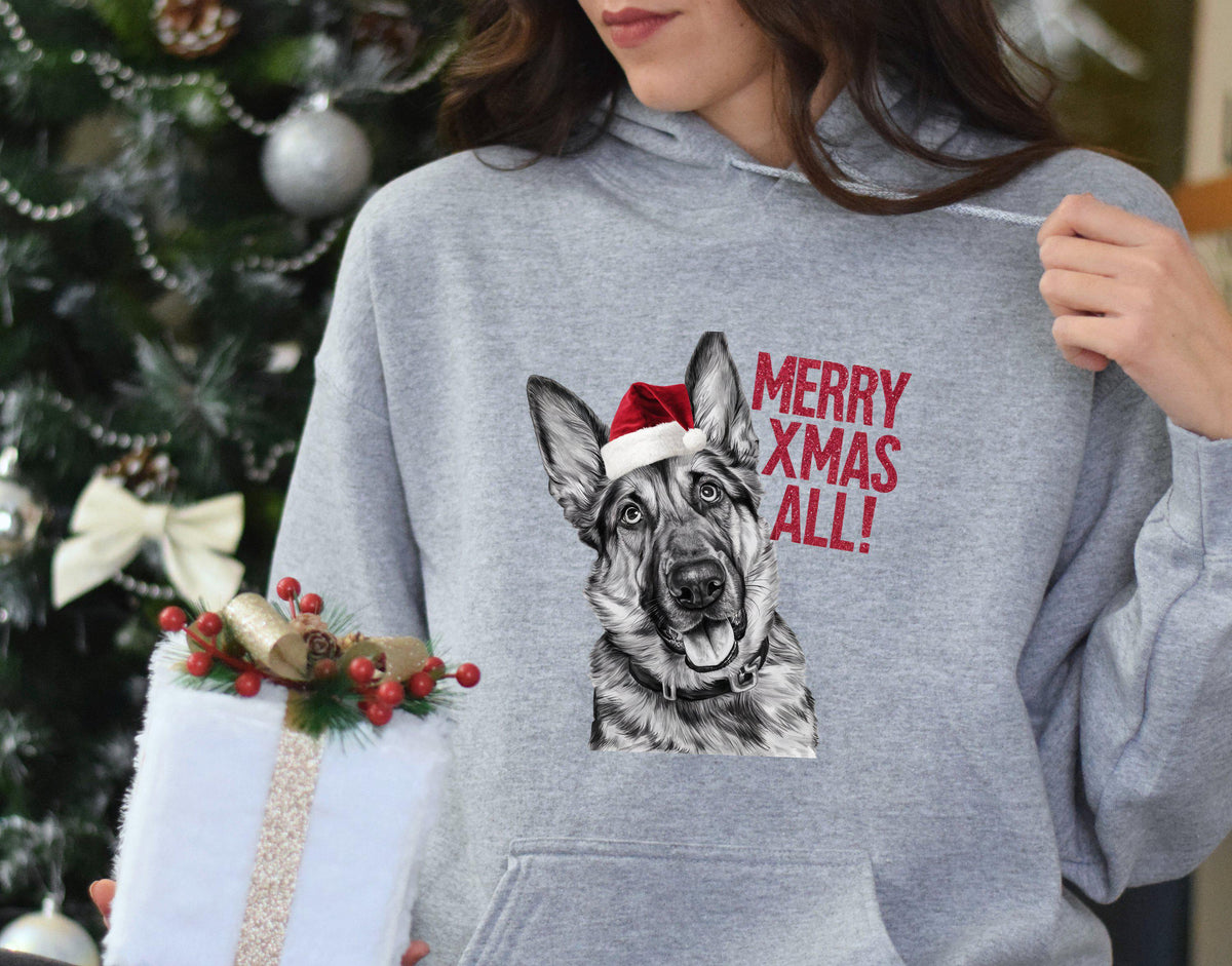 Xmas Hoodie German Shepherd Dog Merry Xmas All Dog Hoodie Xmas Jumper Day Hoodie Dog Santa Hat Hoodie Holiday Dog Hoodie Xmas Sweater Hoodie – Warm & Stylish · Must-Have Style