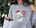 Xmas Hoodie Bichon Frise Dog Wearing Red Santa Hat Saying Merry Xmas All Xmas Jumper Day Fun Christmas Hoodie Holiday Sweater Hoodie – Aesthetic Look · Perfect For Daily Wear