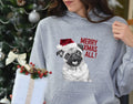 Christmas Pug Dog Hoodie with Red Santa Hat Merry Xmas All Design Xmas Jumper Day Special Festive Pet Hoodie Xmas Dog Lover Gift Hoodie – Cozy Vibes · Great Gift For Fans