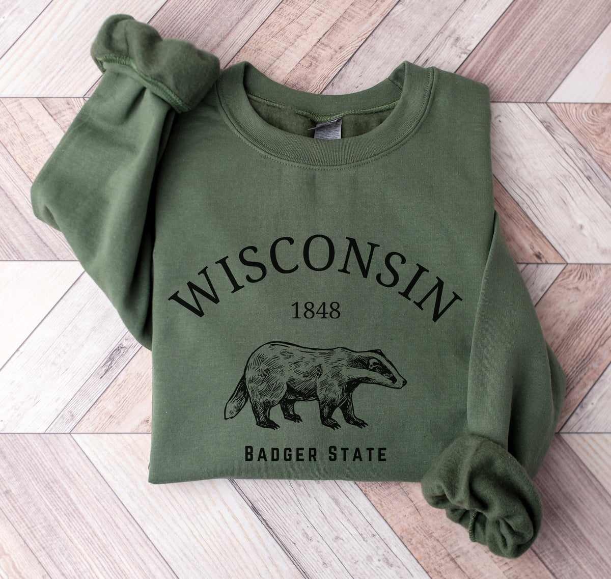 Wisconsin Crewneck Sweatshirt Gift Badger State Pullover Sweatshirt – Cozy Vibes · High-Quality Print