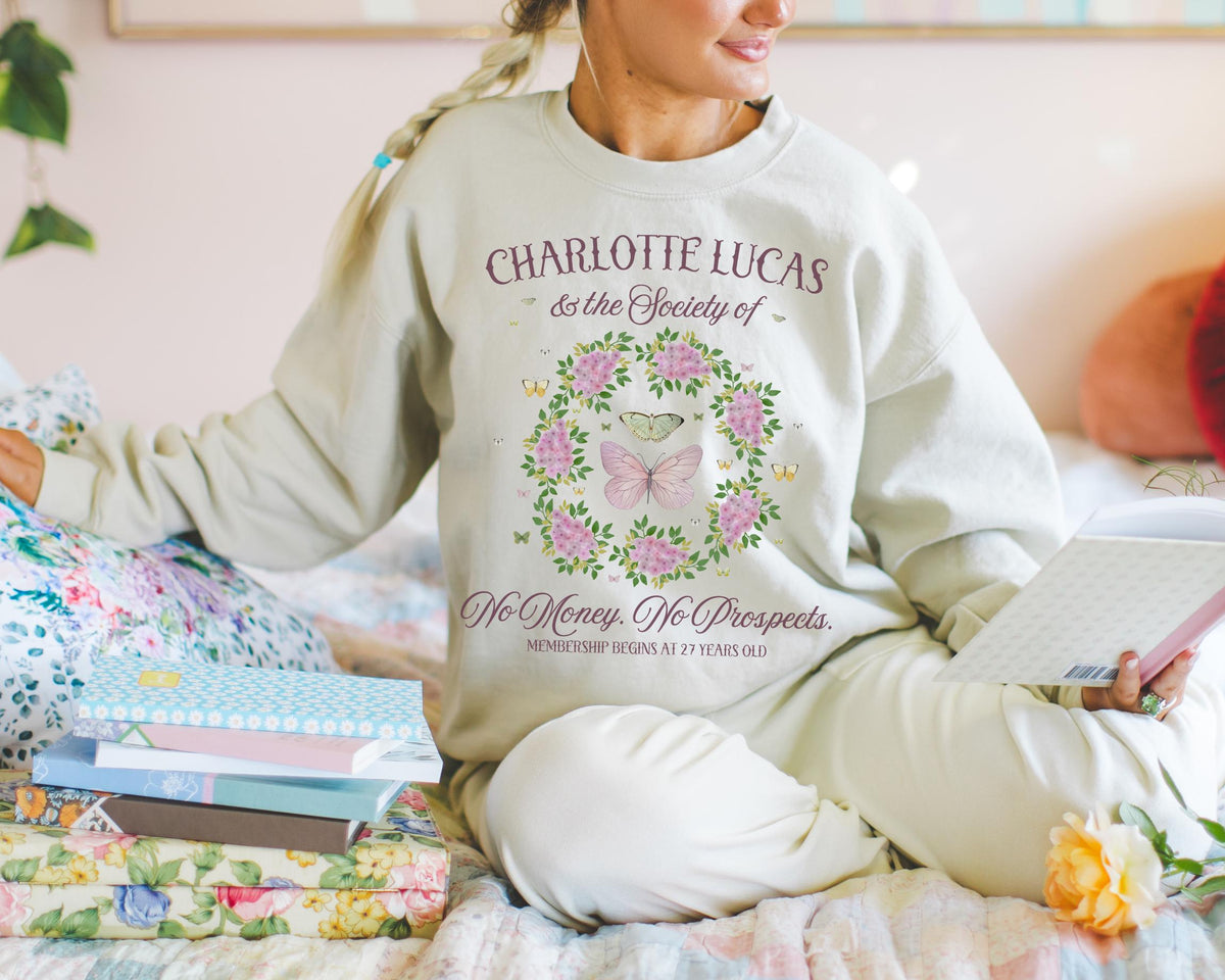 Pride and Prejudice Jane Austen Sweatshirt for 27th Birthday Boho Charlotte Lucas Classic Literature Crewneck for Historical Romance Reader Sweatshirt – Everyday Comfort · Must-Have Style