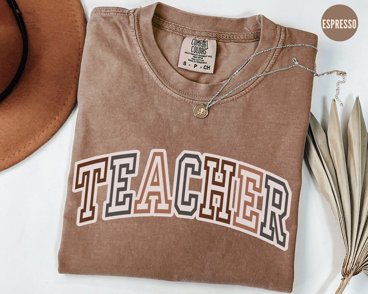 Fall Teacher Shirt College Varsity Teacher Shirt Gift For Teacher Back to School ShirtTrendy Teacher TShirtRetro Teach Graphic Tee – Easygoing Wear · Top Pick For Any Outfit