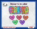 Blessed To Be Called Grandma Png Scribble Doodle Png Bright Paisley Floral Png Custom Bright Floral Doodle Text Png Colorful Dots Name Graphic Tee – Fan Favorite · High-Quality Print