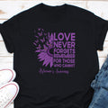Love Never Forgets Remember Those Who Cannot Shirt Alzheimer Awareness T Shirt Memories Matter Dementia Shirt Alzheimer39s Shirt Graphic Tee – Everyday Comfort · Trending Graphic Apparel