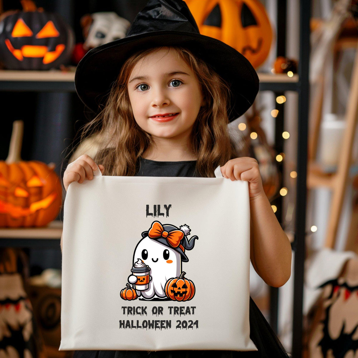 Personalized Halloween Tote Bag for Girls Trick or Treat Bag Custom Halloween 2024 Girls Halloween Bag Tote Bag – Warm & Stylish · Trending Graphic Apparel