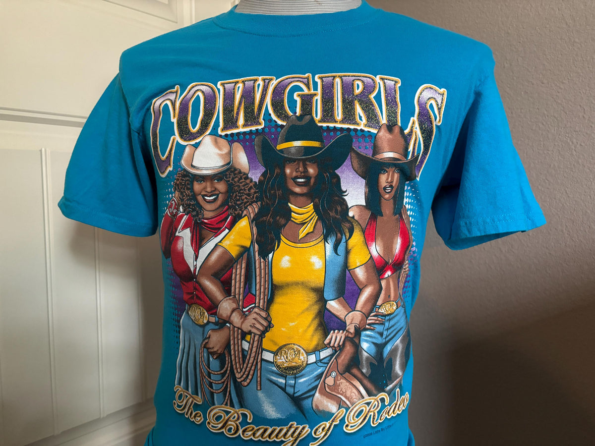 Vintage 9039s Cowgirls The Beauty Of Rodeos Glitter T shirt S Graphic Tee – Easygoing Wear · Perfect For Daily Wear