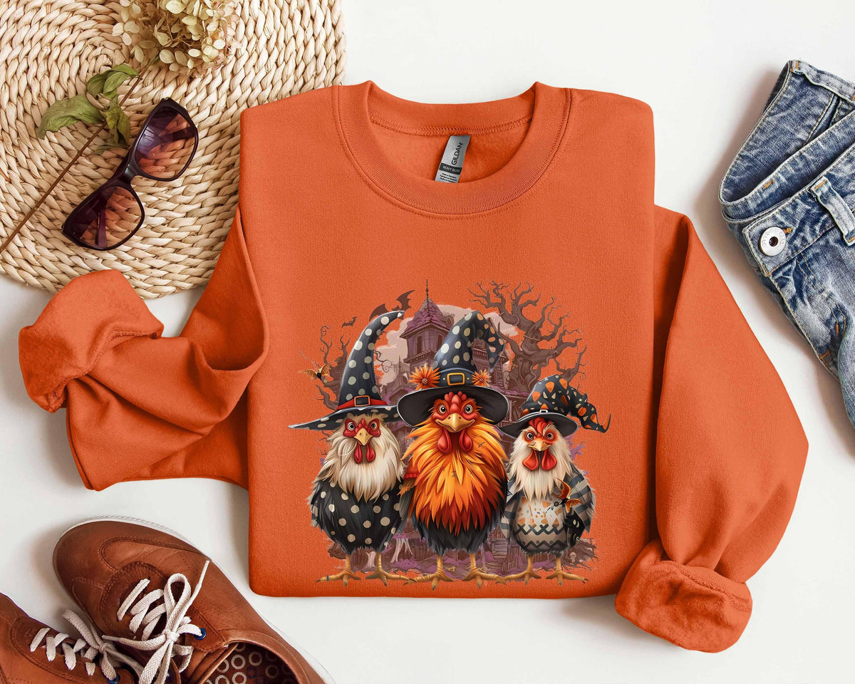 Ghost Chicken Sweatshirt Magic Chicken Sweatshirt Spooky Season Shirt Funny Fall Shirt Ghost Sweatshirt Halloween Sweatshirt Sweatshirt – Soft Feel · Top Pick For Any Outfit