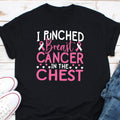 I Punched Breast Cancer In The Chest Shirt Breast Cancer Shirt Pink Ribbon Shirt Chemotherapy Shirt Breast Cancer Awareness Shirt Graphic Tee – Aesthetic Look · Trending Graphic Apparel