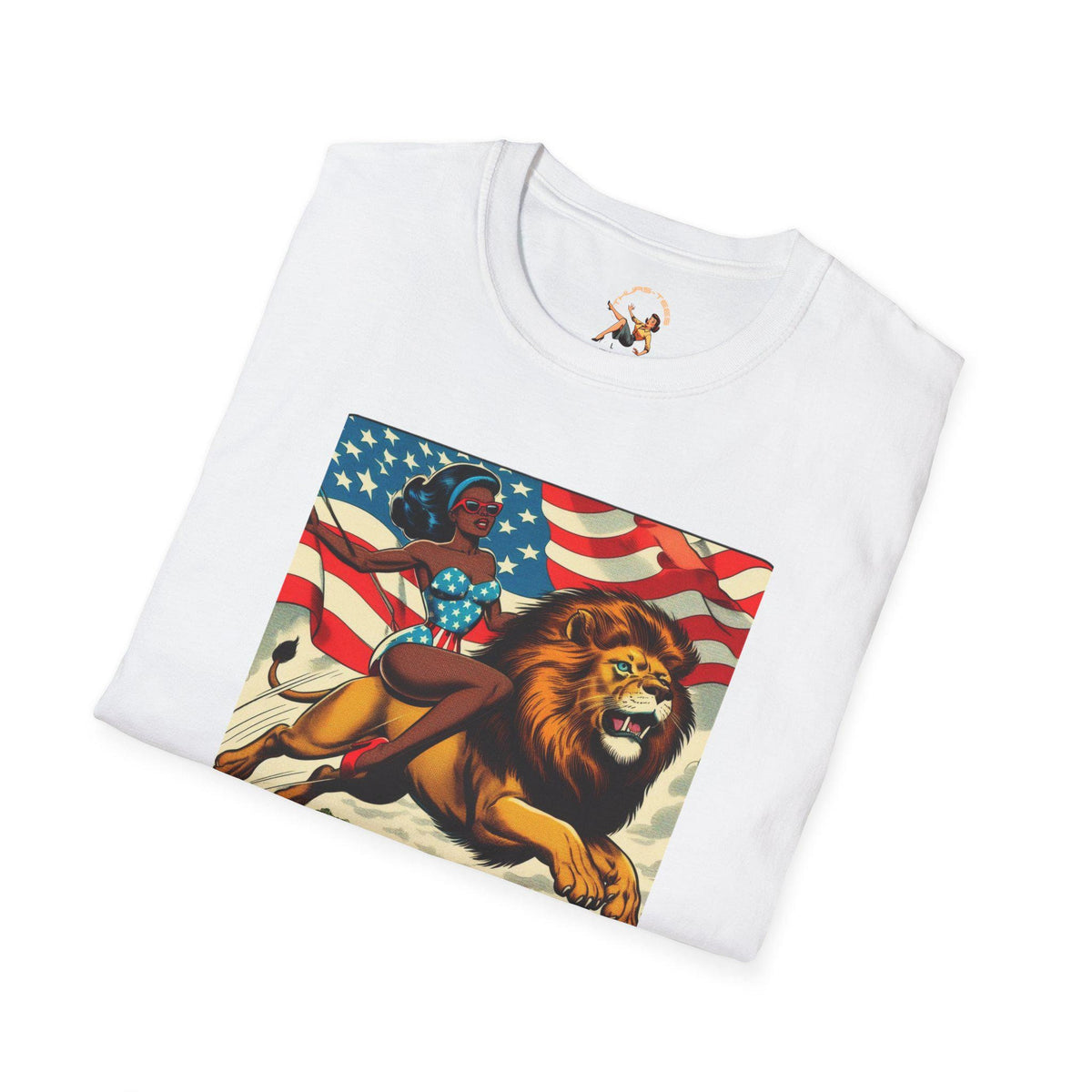 Fck Yeah Shirt American Patriot Tee Retro 5039s Comic T Shirt Vintage Comic Lion Graphic Tee – Bold Style · Great Gift For Fans