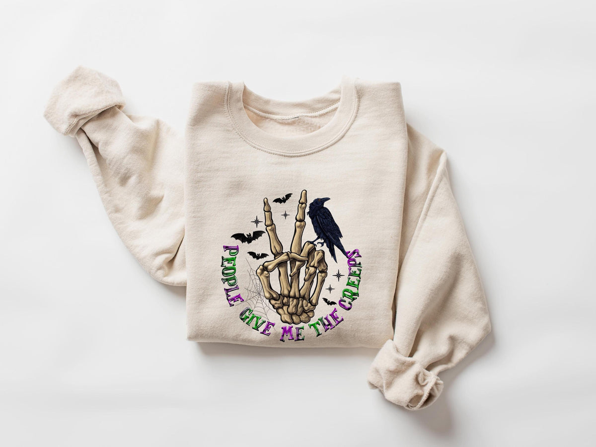 Spooky Season Sweatshirt Spooky Season Shirt Skeleton Hand Shirt Scary Halloween Sweatshirt Fall Vibes Shirt Scary Halloween Shirt Sweatshirt – Cozy Vibes · Trending Graphic Apparel