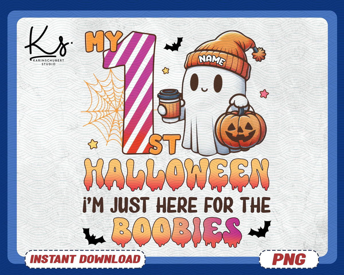 Personalized Halloween Kids Name Png Halloween Ghost Pumpkin Png Ballcap Coquette Bow Here For The Boos Spooky Season Png Bougie Ghost Graphic Tee – Soft Feel · Trending Graphic Apparel