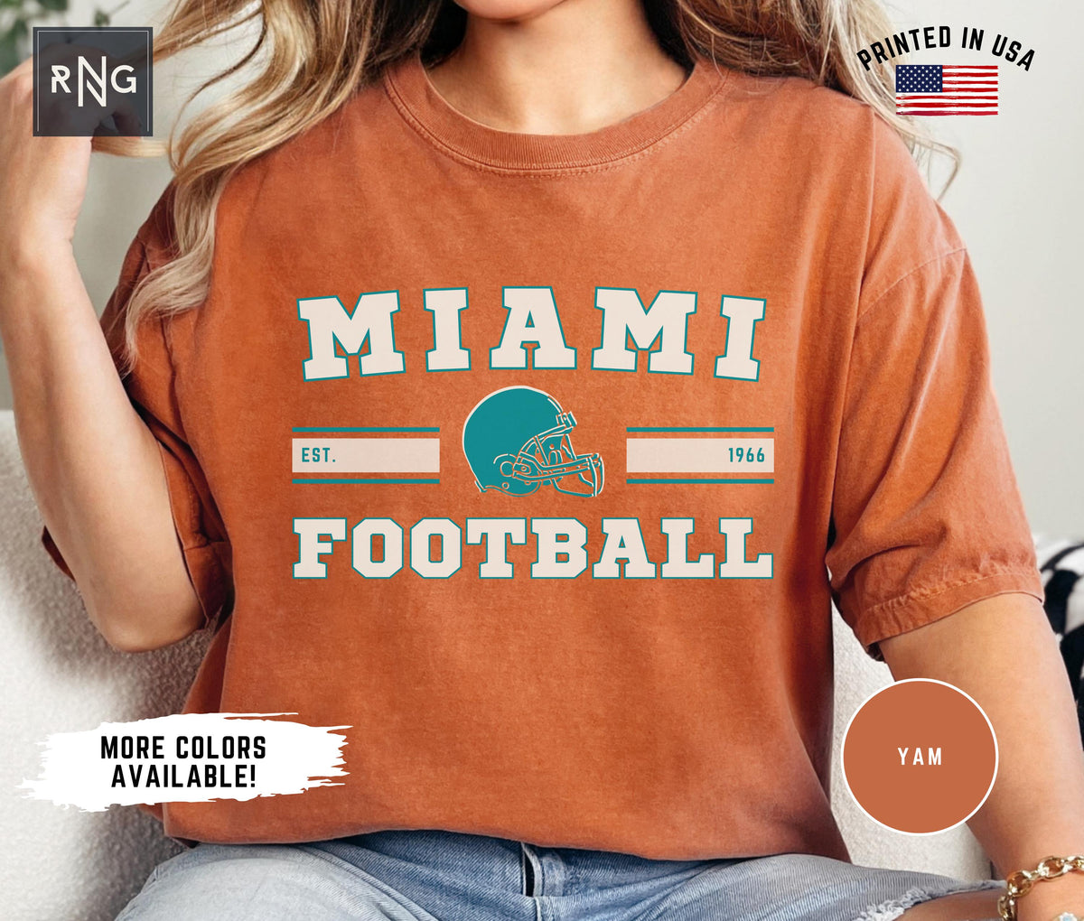 Miami Football Shirt Dolphin Football Gameday Shirt Miami Football Apparel Miami Sports Apparel Retro Dolphin Football Fan Gift Idea Graphic Tee – Bold Style · Trending Graphic Apparel