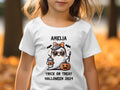 Girls Personalized Halloween TShirt Trick or Treat TShirt Halloween 2024 TShirt Cute Ghost TShirt Kids Halloween Tee Graphic Tee – Feel-Good Design · Must-Have Style