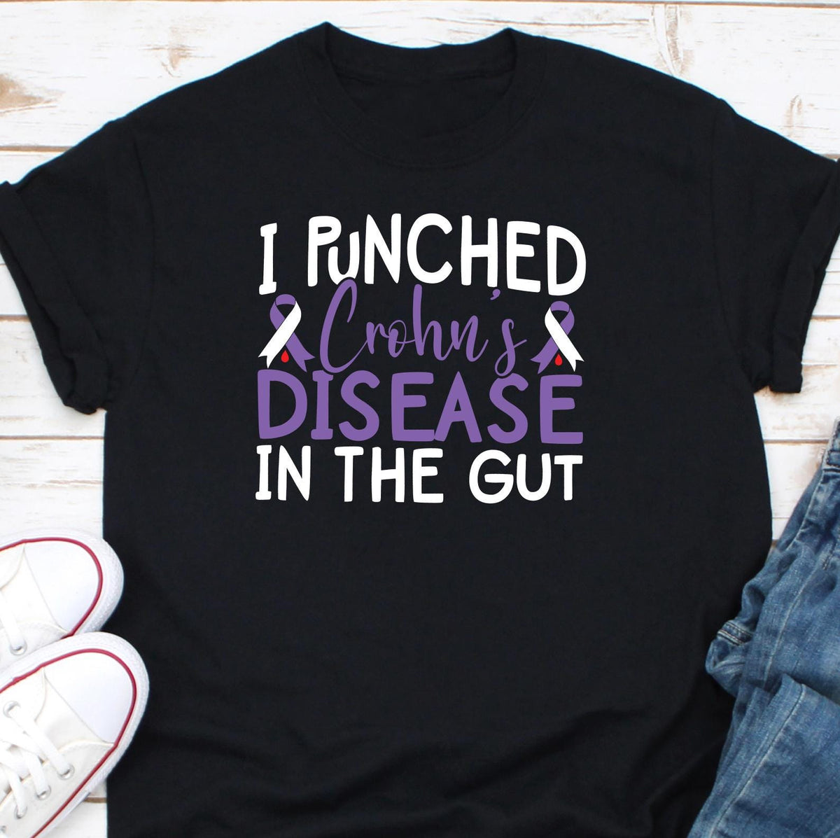 I Punched Chron39s Disease in The Gut Shirt Crohn39s Disease T Shirt Unisex Crohn39s Warrior Gift IBS Gift Crohn39s Support Gift IBS Gift Graphic Tee – Everyday Comfort · Trending Graphic Apparel