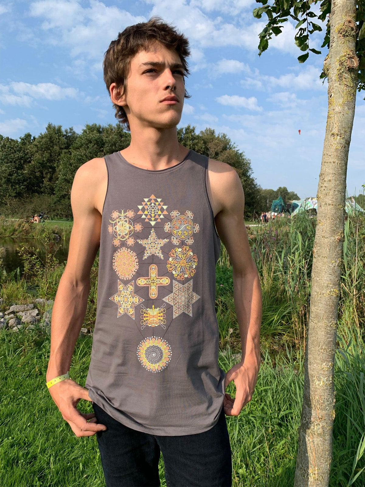 Sacred Geometry Flower of life SYMBOL Tree of Life Tripy Psychedelic Graphic Illustration Tank top Trippy Gift for Men Tank Top – Soft Feel · Great Gift For Fans