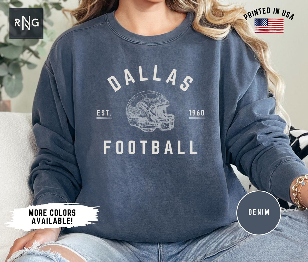 Dallas Football Shirt Cowboy Football Gameday Sweatshirt Dallas Football Crewneck Dallas Sports Apparel Cowboy Football Fan Gift Idea Sweatshirt – Easygoing Wear · Great Gift For Fans