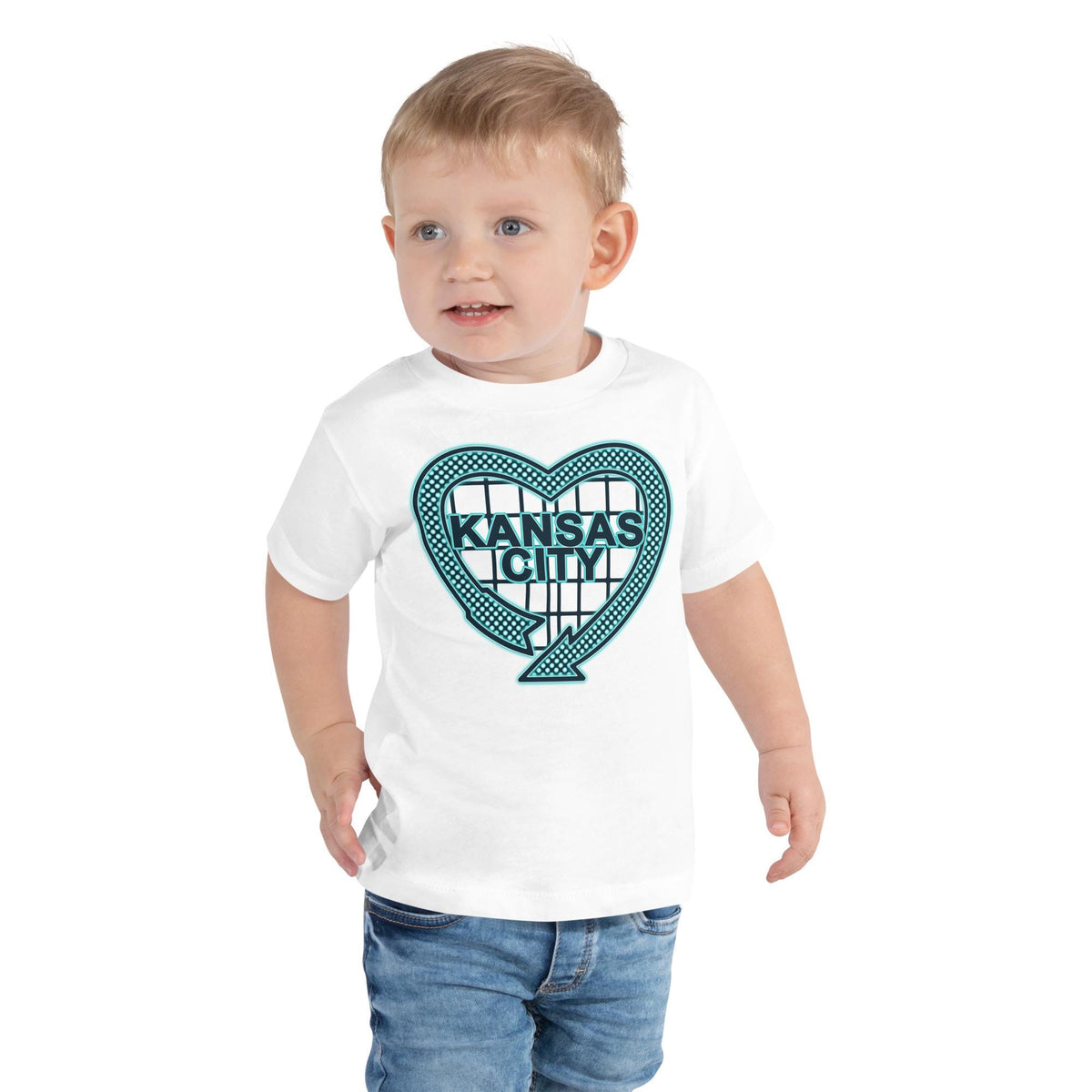 Toddler KC Soccer Heart T Shirt Bella Canvas Brand Tee Kansas City Kids Current gear Game Day Outfit Gift Boys Girls Teal NWSL Graphic Tee – Easygoing Wear · Top Pick For Any Outfit